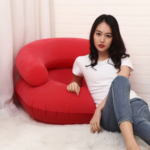 Load image into Gallery viewer, Transparent Inflatable Sofa PVC Lazy Bag with Rose Gold Glitter