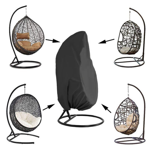 Garden Hanging Rattan Swing Chair with Dust-Proof Waterproof UV Protection Cover