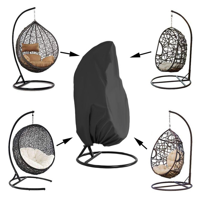 Garden Hanging Rattan Swing Chair with Dust-Proof Waterproof UV Protection Cover