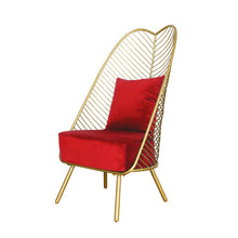 Load image into Gallery viewer, Nordic Luxury Iron Golden Sofa Leisure Chair with High Back