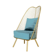 Load image into Gallery viewer, Nordic Luxury Iron Golden Sofa Leisure Chair with High Back
