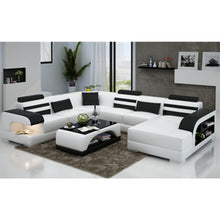 Load image into Gallery viewer, Espresso Faux Leather Corner Sofa