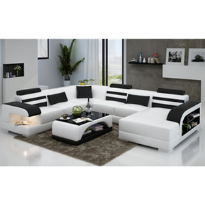Espresso Faux Leather Corner Sofa