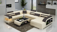 Load image into Gallery viewer, Espresso Faux Leather Corner Sofa