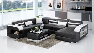 Espresso Faux Leather Corner Sofa