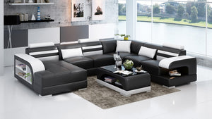 Espresso Faux Leather Corner Sofa
