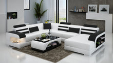 Load image into Gallery viewer, Espresso Faux Leather Corner Sofa