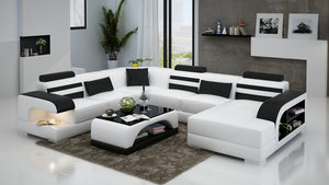 Espresso Faux Leather Corner Sofa