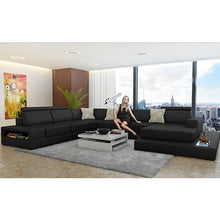 Load image into Gallery viewer, Black Living Room Leather Corner Sofa