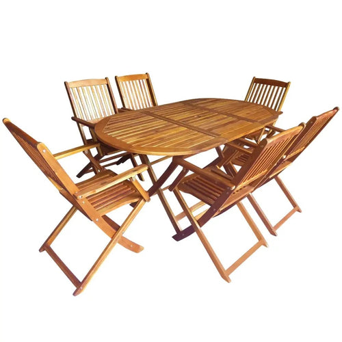 VidaXL 7 Piece Outdoor Dining Set Solid Acacia Wood