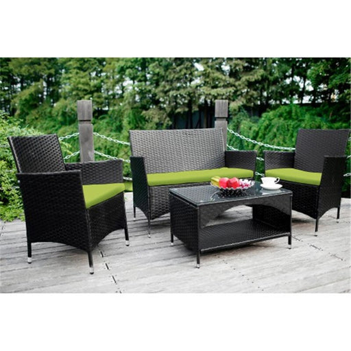HULK 4 PCS Modern Patio Furniture Outdoor Garden Wicker Sofa Set