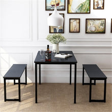 Load image into Gallery viewer, Kitchen Contemporary 3-Piece Dining Table Set with Two Benches