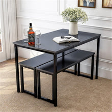 Load image into Gallery viewer, Kitchen Contemporary 3-Piece Dining Table Set with Two Benches