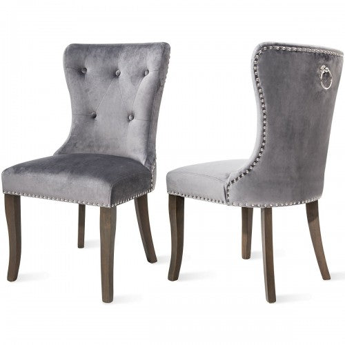 VICTORIA Dining Chair Button Tufted Armless 2PCS