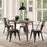 NUTLY 5-Piece Metal Dining Set With Solid Wood Rectangular Dinning Table