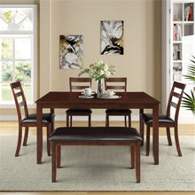 Load image into Gallery viewer, ESPRESSO 7pc Dining Set With 4 Ladder Chairs And Bench Seat