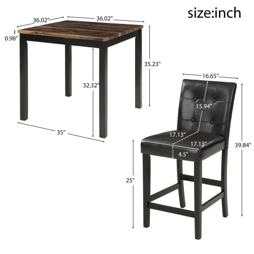 STELLA 5 Piece Counter Height Dining Table Set