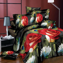 Load image into Gallery viewer, Adeeing 4Pcs/Set 3D Rose Flower Bedding Set