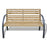 Outdoor Garden Bench with Curved Metal Armrests 112 cm Wood and Iron