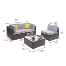 Load image into Gallery viewer, HAMISH High Quality 4 Pieces Patio Rattan Sofa Set