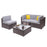 HAMISH High Quality 4 Pieces Patio Rattan Sofa Set