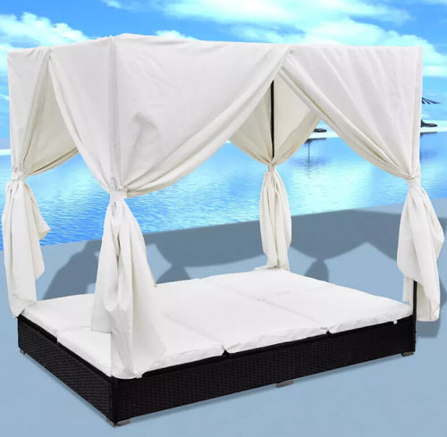 VidaX Chaise Longue With Curtains Waterproof and Weather Resistant