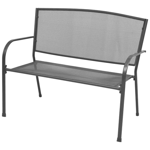 Outdoor Garden Bench 125 cm Steel and WPC Black Weather Resistant