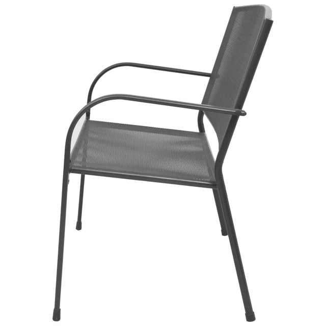 Outdoor Garden Bench 125 cm Steel and WPC Black Weather Resistant