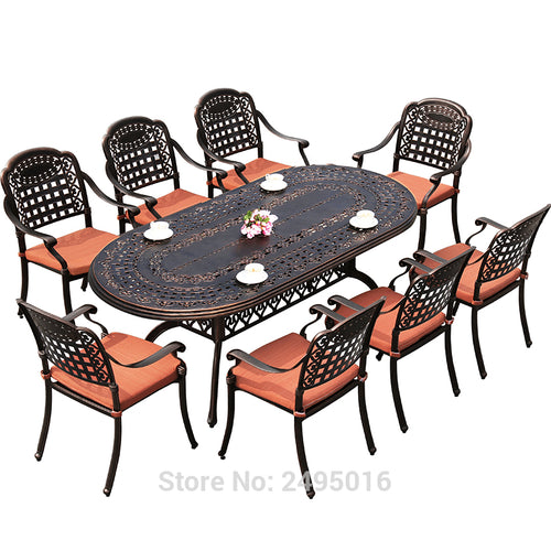 BRONZE 9 Piece Outdoor Furniture Dining Set