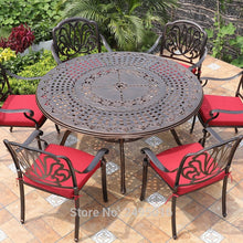 Load image into Gallery viewer, IRON Set of 7-piece Cast Aluminum Patio Dining Set