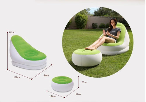 Dual-Use Inflatable Sofa Chair and Foot Stool