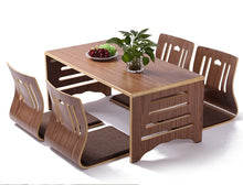Load image into Gallery viewer, JAPORO Modern Japanese Style Dining Table and Chair 5pcs Set