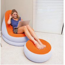 Load image into Gallery viewer, Dual-Use Inflatable Sofa Chair and Foot Stool