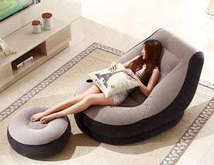 Dual-Use Inflatable Sofa Chair and Foot Stool