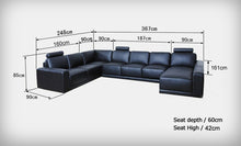 Load image into Gallery viewer, Corner Black Leather Sofa