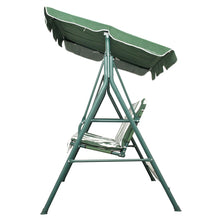Load image into Gallery viewer, GREEN STRIPE Garden Patio Metal Swing Chair Seat 3 Seater Hammock Bench Swing