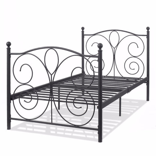GOPLUS Black Steel Twin Size Metal Bed Frame