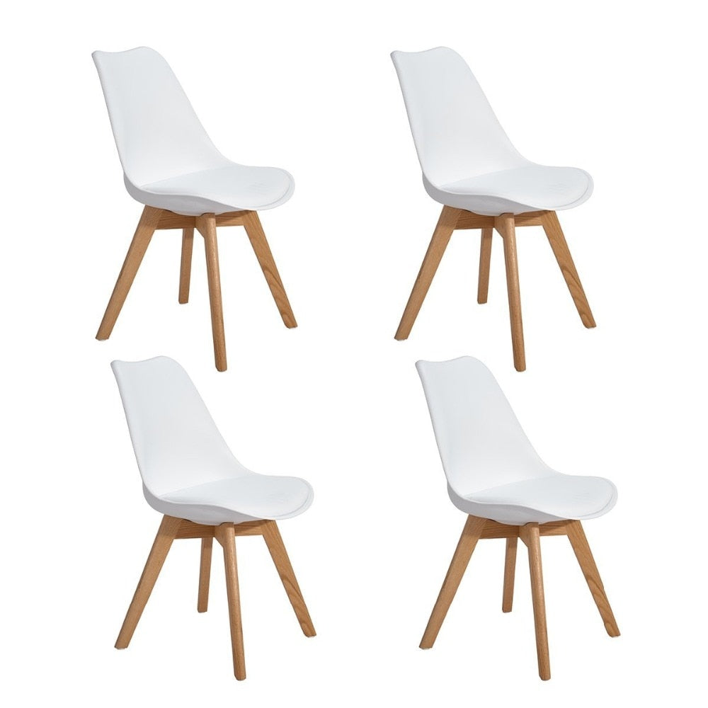 EGGREE Set of 4 Dinings Chair with Solid Wood Beech Legs