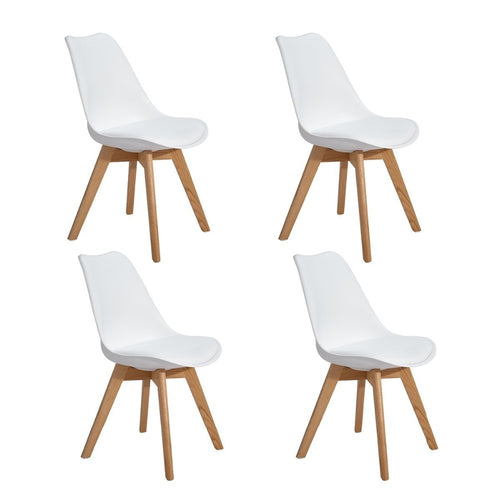 EGGREE Set of 4 Dinings Chair with Solid Wood Beech Legs