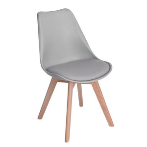 EGGREE Set of 4 Dinings Chair with Solid Wood Beech Legs