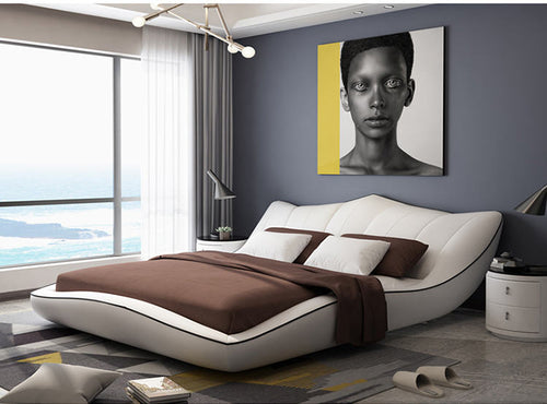 CAMA Europe and America Genuine Leather Bed Frame