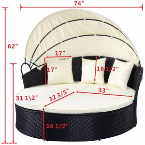 Giantex Outdoor Round Retractable Canopy Daybed