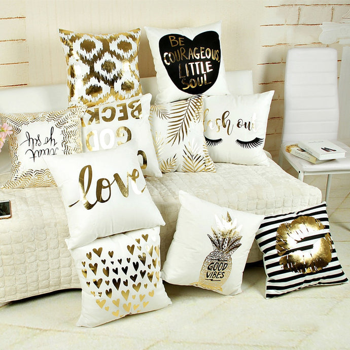 Love Style Gold Stamp Cushion Covers 45cm*45cm