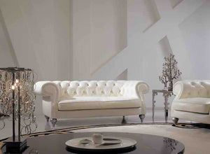 High Grade IVORY Genuine Leather Living Room Sofa 3 Seater