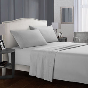 Solid Colour Bed Sheet Sets Flat Sheet + Fitted Sheet + Pillowcase