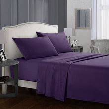 Load image into Gallery viewer, Solid Colour Bed Sheet Sets Flat Sheet + Fitted Sheet + Pillowcase