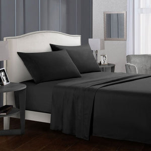 Solid Colour Bed Sheet Sets Flat Sheet + Fitted Sheet + Pillowcase