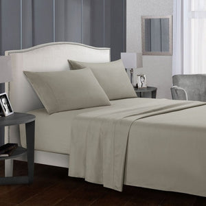 Solid Colour Bed Sheet Sets Flat Sheet + Fitted Sheet + Pillowcase