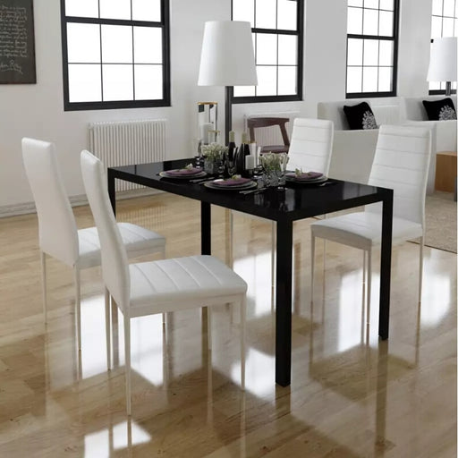 VidaXL 5pcs. Dining Table Set Black And White 105x60x74cm