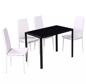 VidaXL 5pcs. Dining Table Set Black And White 105x60x74cm
